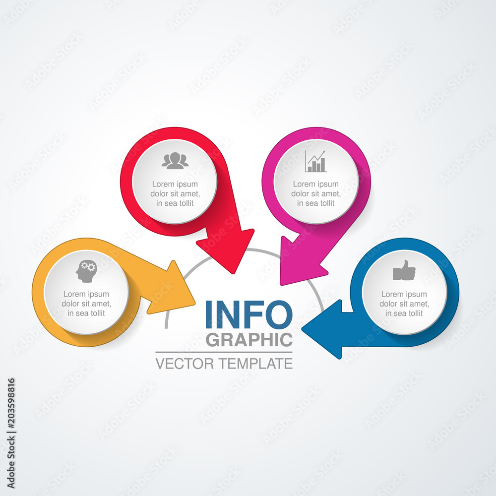 Vector infographic template for diagram, graph, presentation, chart, business concept with 4 options. Vector infographic template for diagram, graph, presentation, chart, business concept with 4 options.