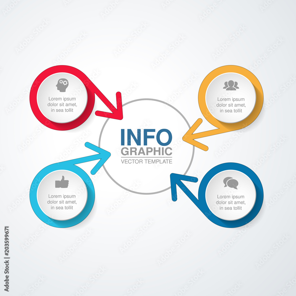 Vector infographic template for diagram, graph, presentation, chart, business concept with 4 options. Vector infographic template for diagram, graph, presentation, chart, business concept with 4 options.