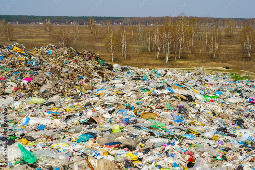 household garbage on the background of nature household garbage on the background of nature
