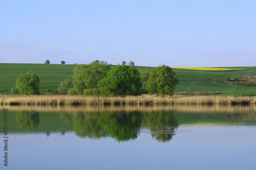 Windless weather over the lagoon on a beautiful quiet day Windless weather over the lagoon on a beautiful quiet day