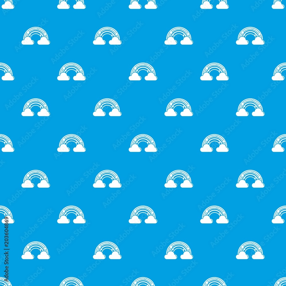 Cloud rainbow pattern vector seamless blue repeat for any use Cloud rainbow pattern vector seamless blue repeat for any use