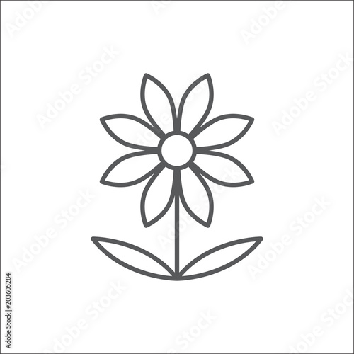 Chamomile flower editable outline icon - pixel perfect symbol of daisy-like plant in thin line art style.