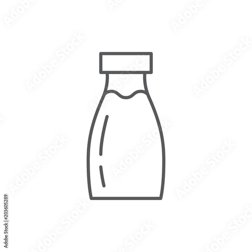 Bottle with milk editable outline icon - pixel perfect symbol of healthy eating drink.