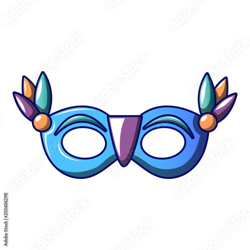 Kid carnival mask icon. Cartoon of kid carnival mask vector icon for web design isolated on white background