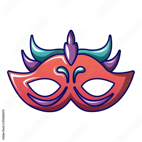Opera mask icon. Cartoon of opera mask vector icon for web design isolated on white background