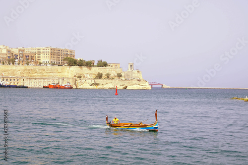 Traditional Maltese dghajsa gondola photo