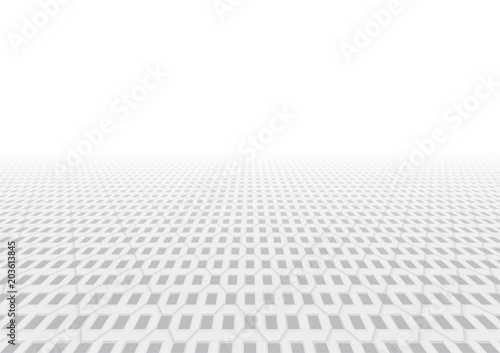 Paver brick floor also call brick paving, paving stone, or block paving. That on ground for road, path, driveway and patio. Vector floor background design in perspective view with pattern or texture.