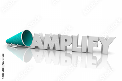 Amplify Increase Volume Louder Megaphone Bullhorn Word 3d Render Illustration