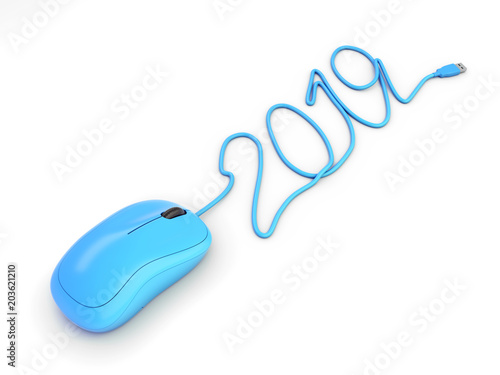     New Year 2019 - 3D Rendered Image  photo