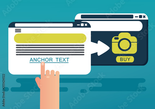 Anchor text concept. Vector illustration