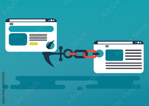 Anchor text concept. Vector illustration