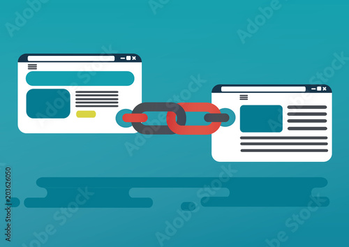 Backlinks or link building. seo concept.  vector illustration photo