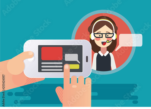 Click-to-chat. Vector illustration