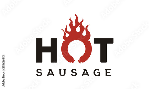 Hot Sausage typography logo design inspiration