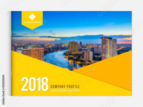Cover design template corporate business annual report brochure poster company profile catalog magazine flyer booklet leaflet. Cover page design element A4 landscape sample image with Gradient Mesh.