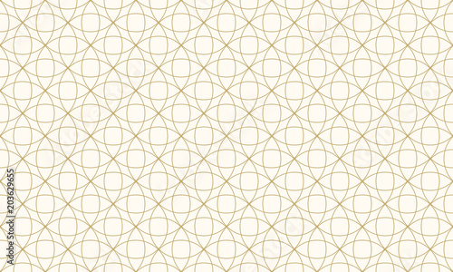 Pattern circle seamless abstract background gold color and line. Geometric line vector.
