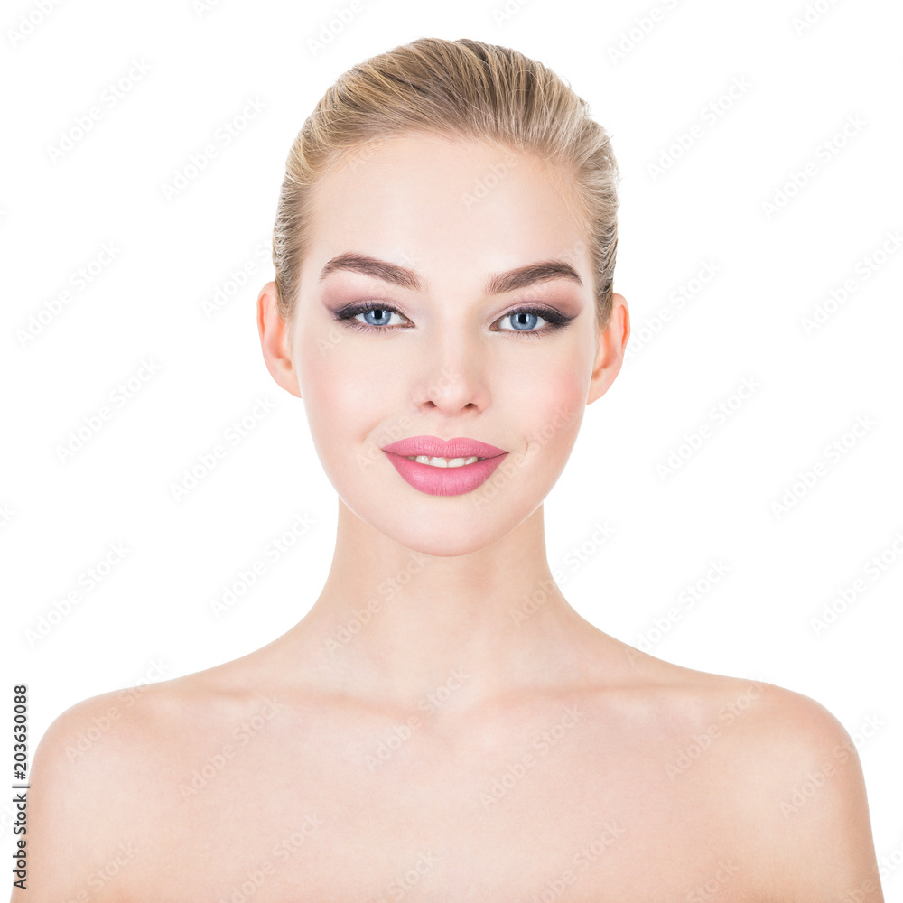 Fototapeta premium Young beautiful woman with health skin of a face.
