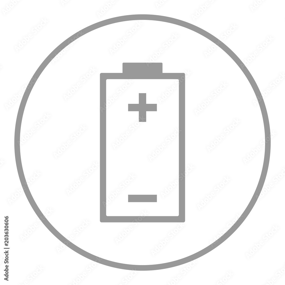 Battery with plus minus symbols. Vector icon. Battery with plus minus symbols. Vector icon.