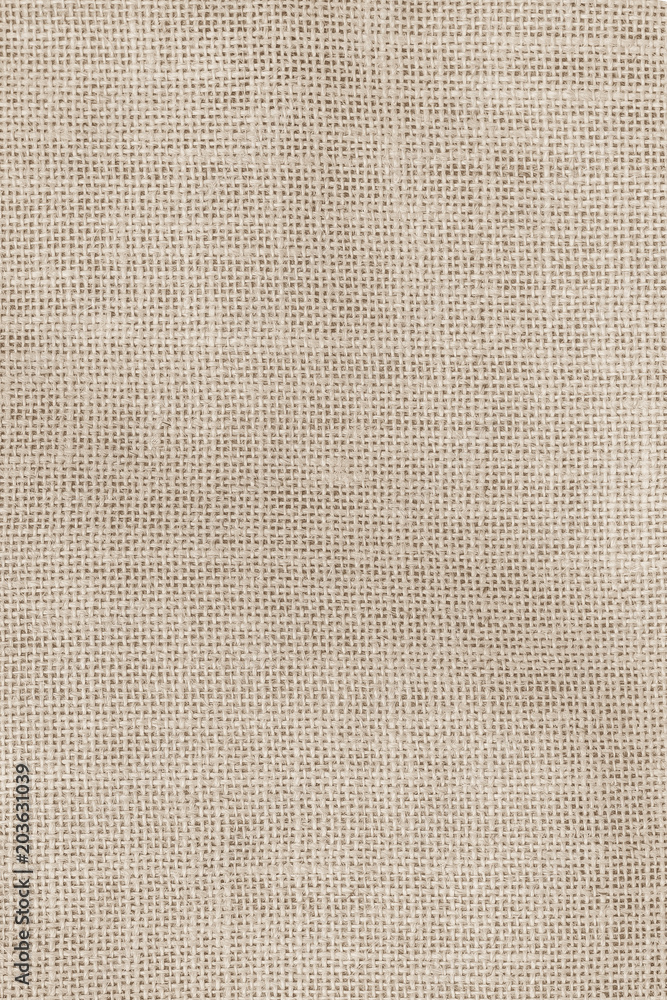 Hessian sackcloth woven texture pattern background in light sepia tan beige cream brown color tone Hessian sackcloth woven texture pattern background in light sepia tan beige cream brown color tone