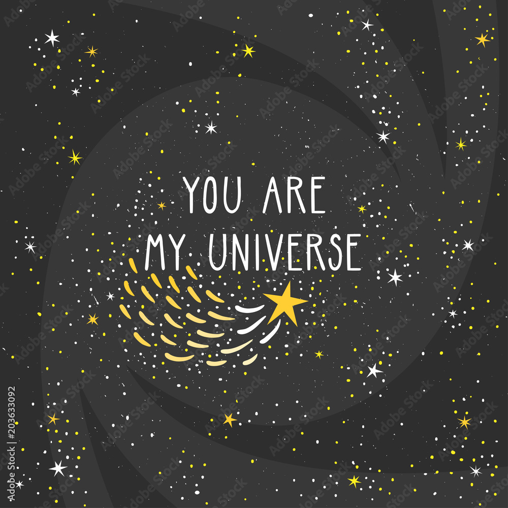 Vector background with cosmos and text Vector background with cosmos and text
