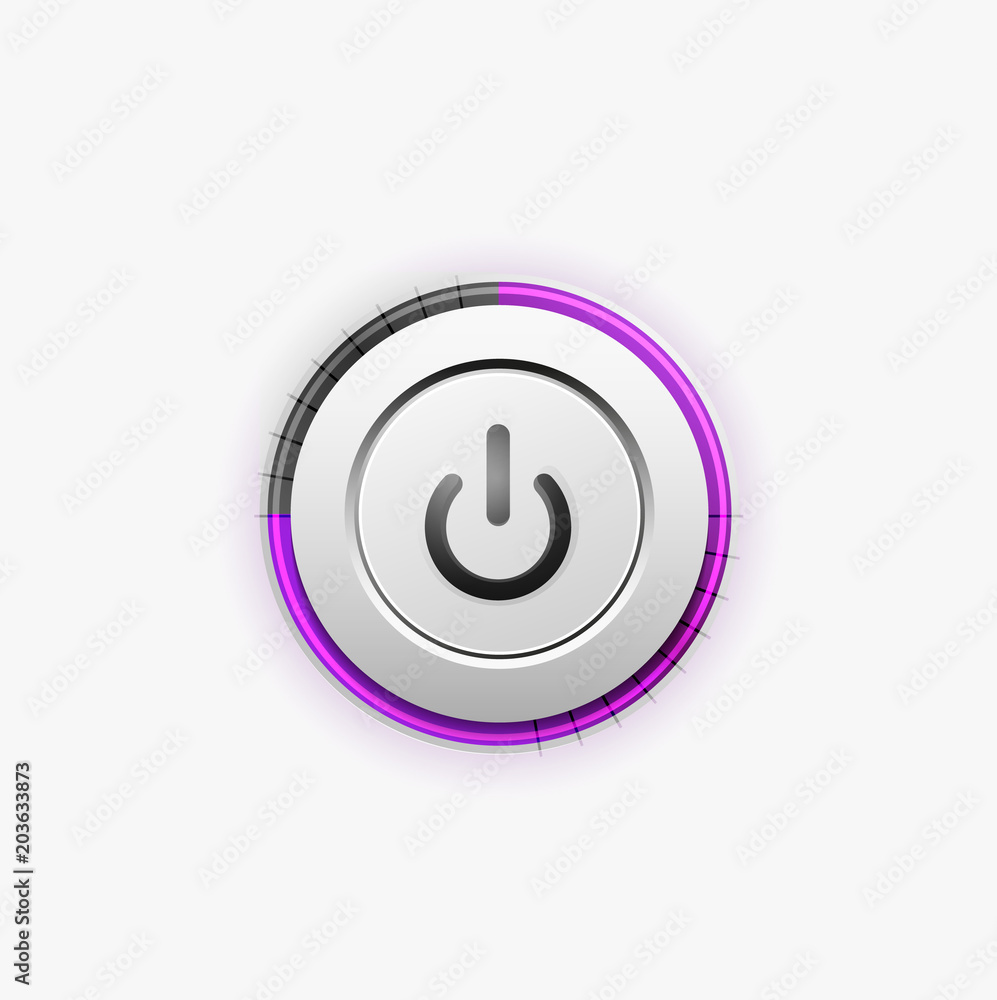 Power button technology logo, digital art techno concept, on off icon Power button technology logo, digital art techno concept, on off icon