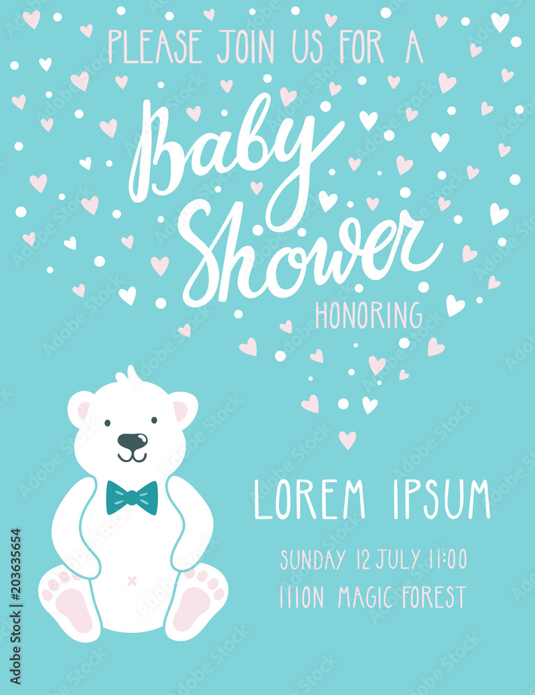 Polar bear 2025 baby shower invitations