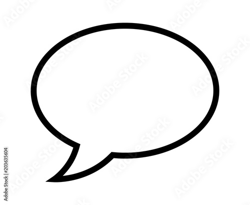 Speech bubble / speech balloon or chat bubble line art icon for apps and websites photo