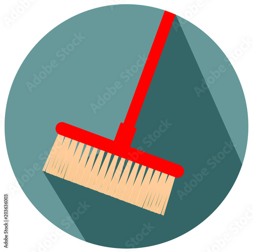 Sweeping broom flat design icon vector eps 10