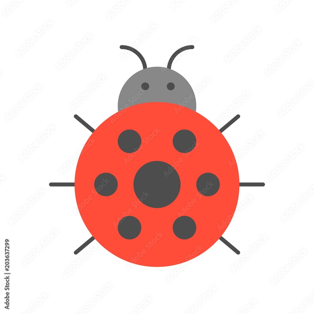 ladybug icon, flat design vector ladybug icon, flat design vector