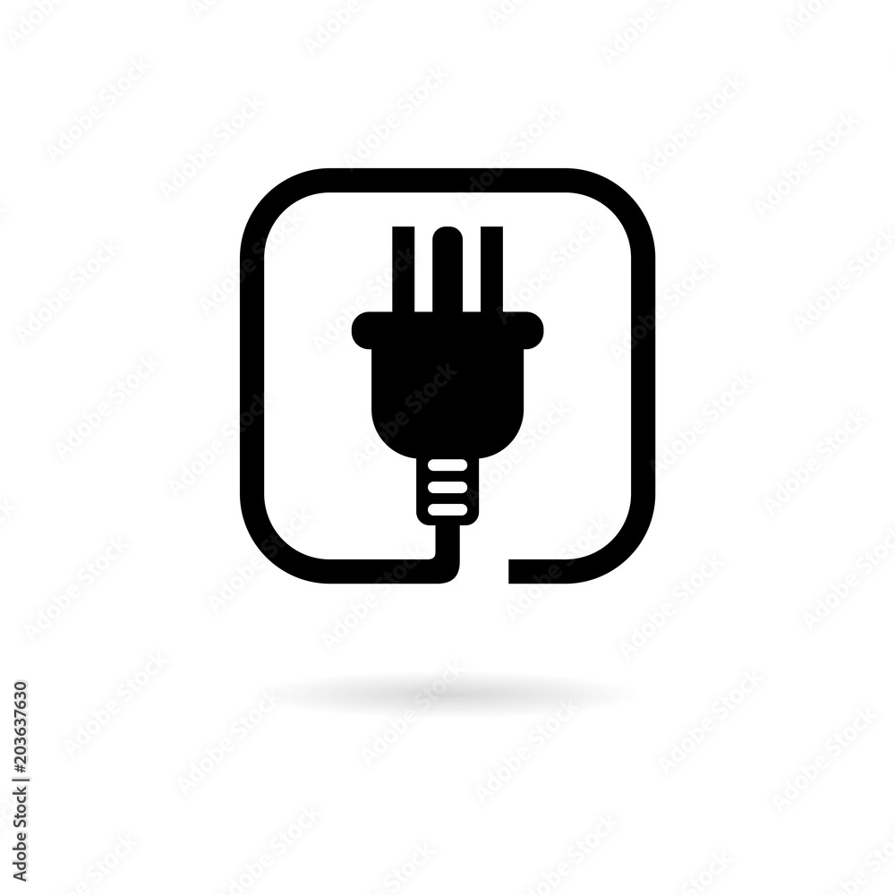Black Plug in icon Black Plug in icon