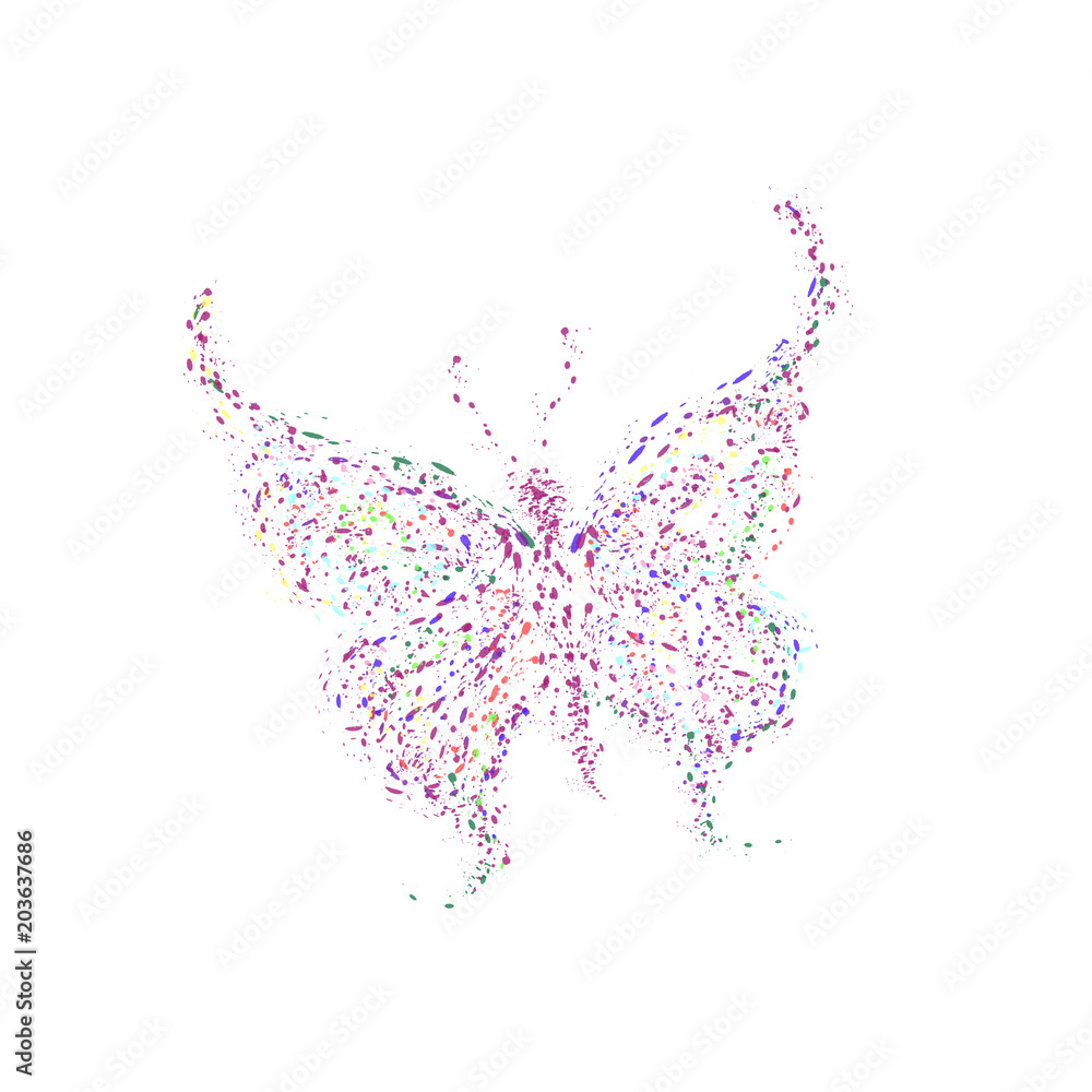 Obraz premium Vector illustration of butterfly on white background.
