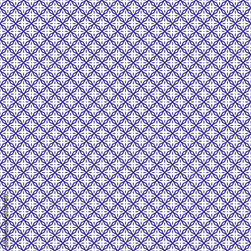 Seamless abstract floral pattern indigo color