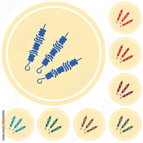 Grilled kebab icon