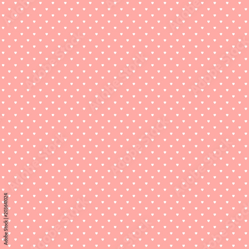 Pink pastel heart shape retro design polka dots background, seamless square tile