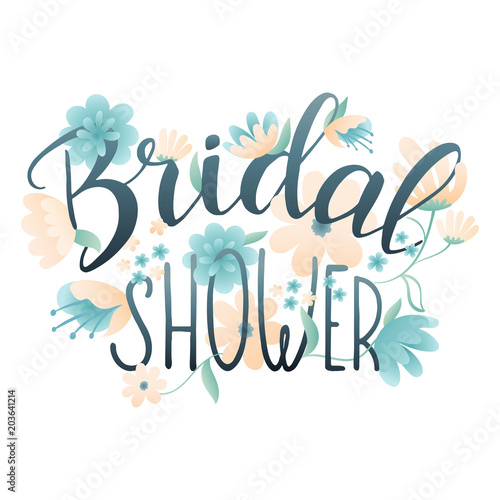 Bridal shower lettering card.