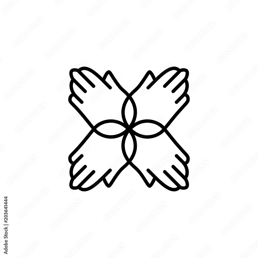 Handmade symbol. Hands. Element for yoga studio design, crafts, artels. Handmade symbol. Hands. Element for yoga studio design, crafts, artels.