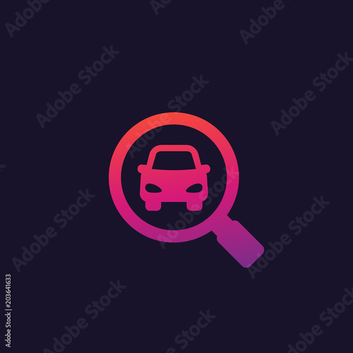 car search vector icon for web and apps