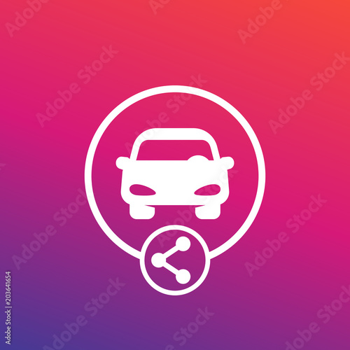 carsharing icon for web and apps, vector