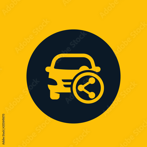 carsharing service icon, vector sign