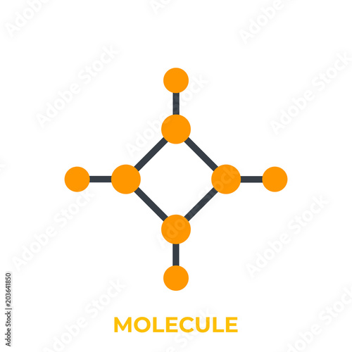 molecule, chemical compound vector icon