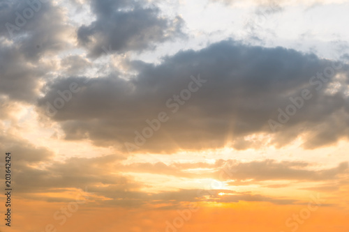 Scenic orange sunset sky background © frank29052515