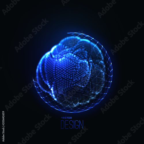 Neon glowing abstract object.