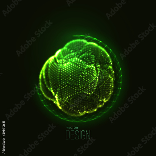 Neon glowing abstract object.