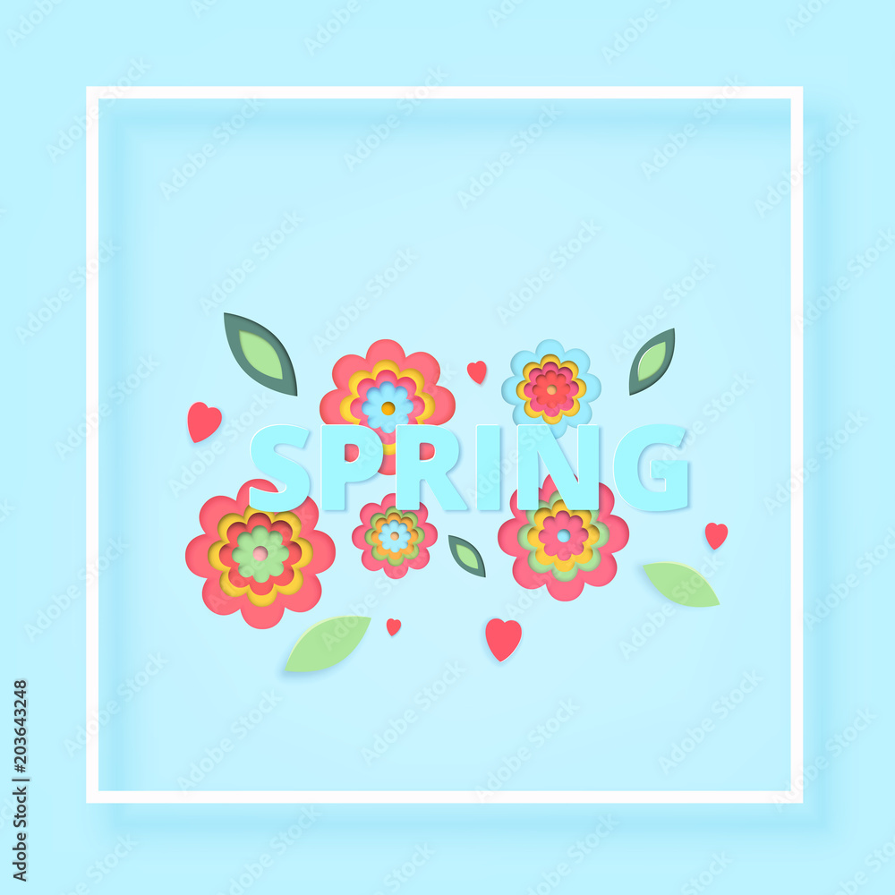 Spring text. Vector illustration. Spring text. Vector illustration.