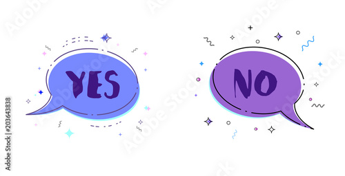 Yes and No lettering. Vector illustration.