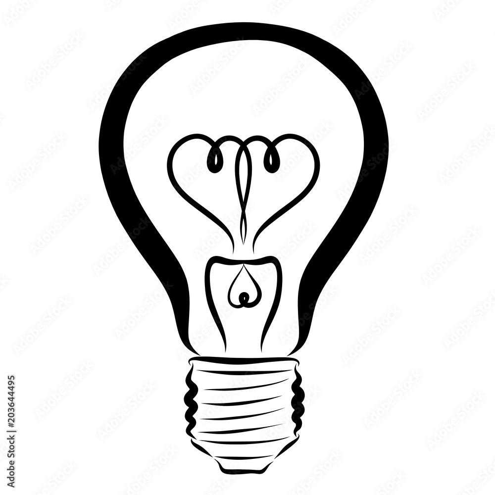 Light bulb with hearts inside Light bulb with hearts inside