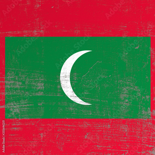 scratched Maldives flag