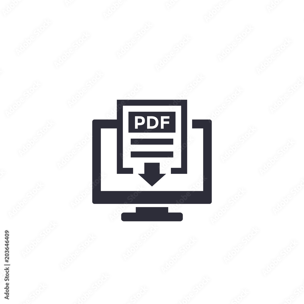PDF download with computer icon PDF download with computer icon