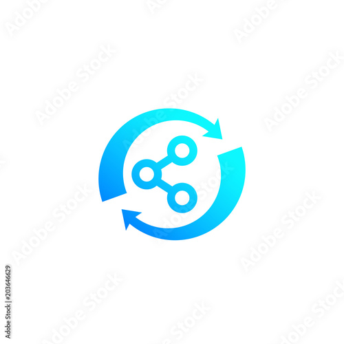 sharing vector logo with arrows