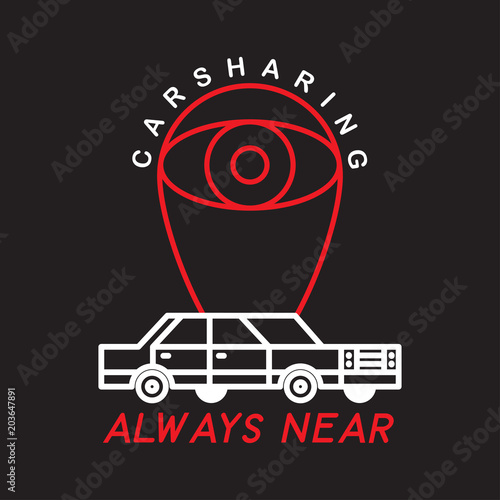 Carsharing. Idea for the logo of advertising carsharing. Vector. Isolated
